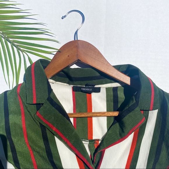 Forever 21 Small Crop Long Sleeve Stripes - Picture 3 of 7